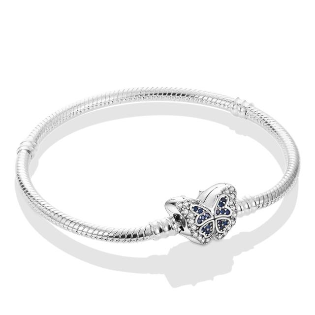 925 Sterling Silver Love Lock Snake Chain Cat Claw Bracelet Fit Original Charm Beads For Women Design Jewelry