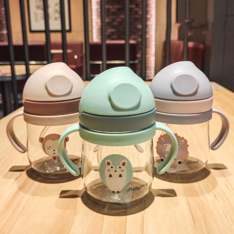 250 мл детская чашка для питья, бутылочка для кормления с соломенным гравитационным шариком, бутылка широкого калибра, герметичная уличная портативная детская чашка