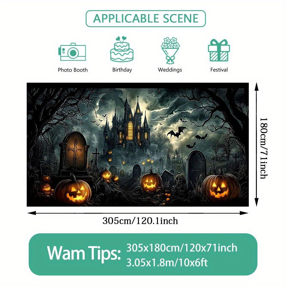 1 piece of Halloween Castle Garage Door Banner - for outdoor activities / garden decoration / interior wall decoration