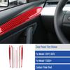 Red Carbon Fiber Car Inner Door Panel Decoration Strip For Tesla Model 3 Y 17-22