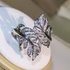 Высокое качество кольцо с двумя листьями циркона, серебро 925 пробы, модные ювелирные изделия, модное белое кольцо с цирконом, вечерние, помолвочный подарок