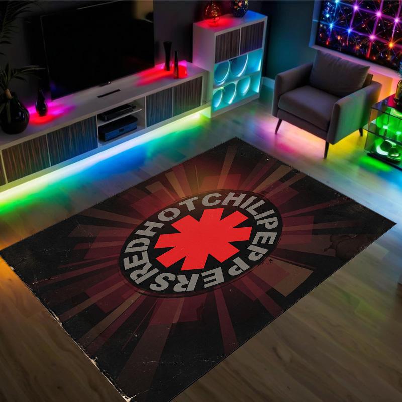 Red Hot Chili Peppers Design Crystal Velvet Carpet Cozy Non?Slip Printed Rug For Bedroom Living Room Entrance