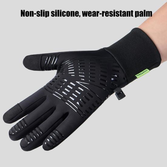 1 пара термоперчаток для велоспорта, водонепроницаемые, ветрозащитные, зимние, с сенсорным экраном, нескользящие, с силиконовой накладкой, с флисовой подкладкой, теплые перчатки для катания на лыжах, бега, походов