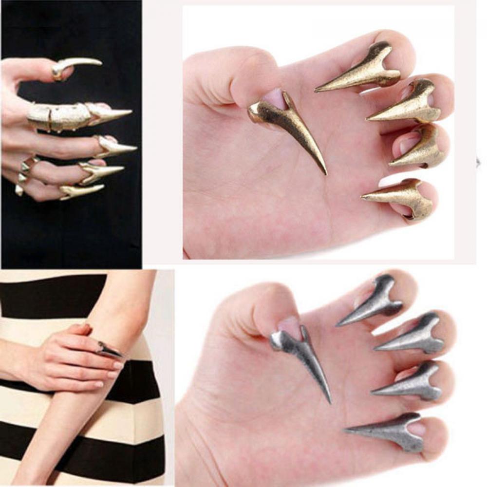 5pcs Punk Wholesale Talon Rock Spike Claw Gothic Rings Finger