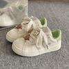 Guochao Niche Bow Graffiti Printing Little White Shoes Women's Spring and Autumn New Versatile Casual Board Shoes Women
