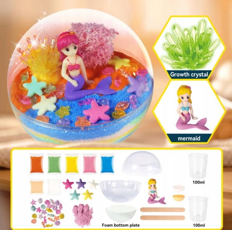 LED Crystal Growing Creative Educational Kit Aquarium Mermaid Chemist