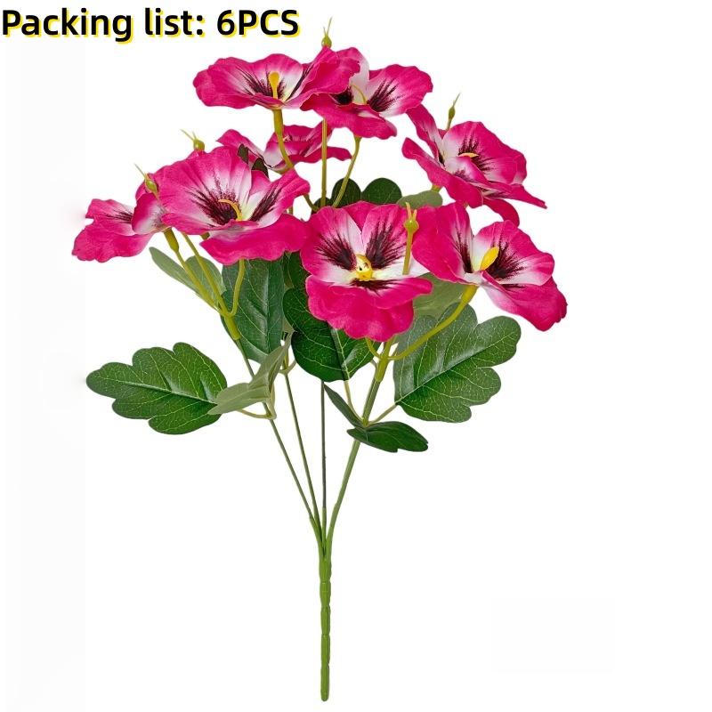 6 шт. Искусственные цветы анютины глазки Многоцветные Реалистичные Шелковые Искусственные Цветы для Патио Сада Веранды Свадьбы Весеннего Внутреннего Наружного Декора