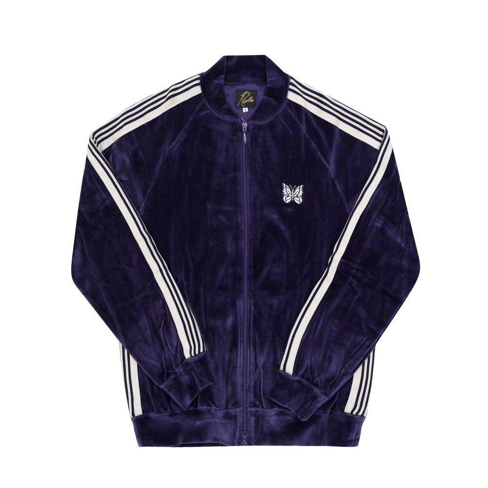 Needles Men Velour Rib CollAr TrAck JAcket A nAvy Rw323
