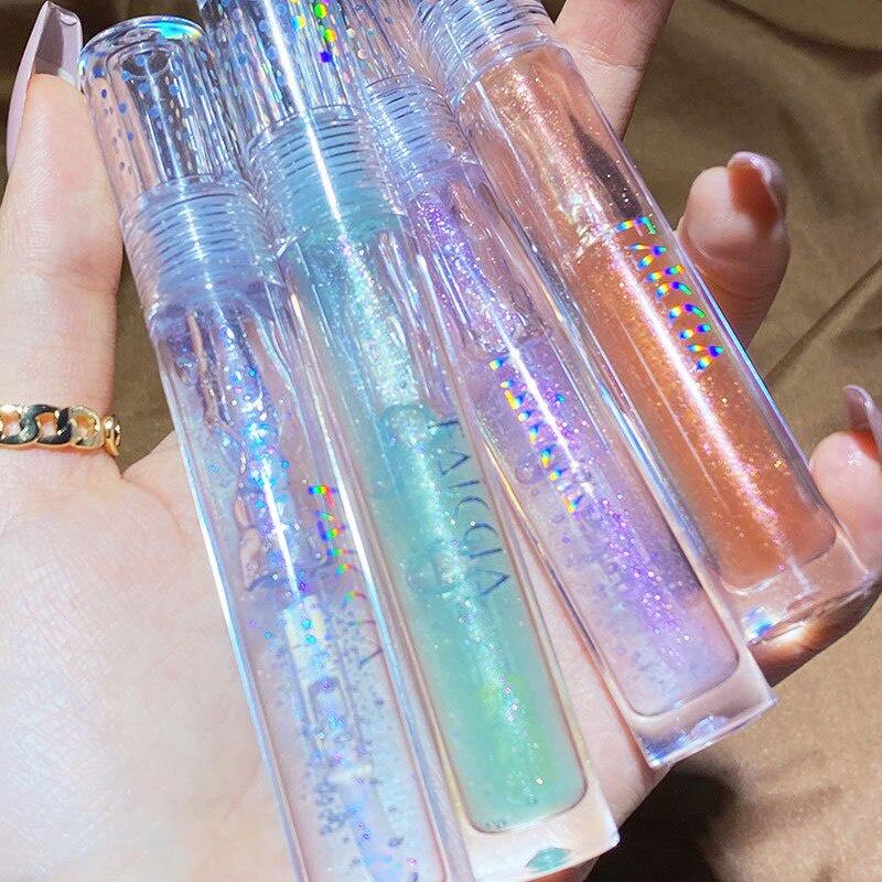 Silky Water Glide Lip Gloss Mirror Beep Lip Glaze Jelly Lip Gloss Hydrating Student Cosmetics Lip Gloss Long-lasting Waterproof Lipstick Non-stick