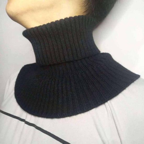 Men's Knitted Scarf Cold-Proof Versatile Keep Warmth All-match Solid Color Elastic Neck Cover for Winter