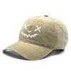 Unisex Adjustable Baseball Cap Smiling Face Hats For Woman Solid Color Washed Retro Snapback Caps Ideal Choice For Gifts