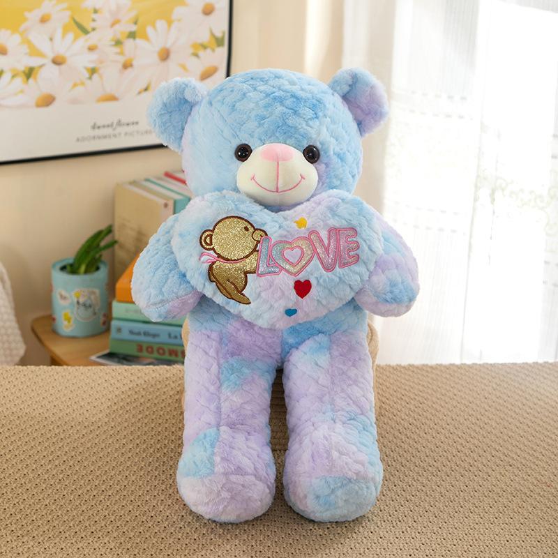 Милый плюшевый медведь в форме сердца, обнимающий мишку, плюшевый медведь, большая кукла, детский подарок на день рождения