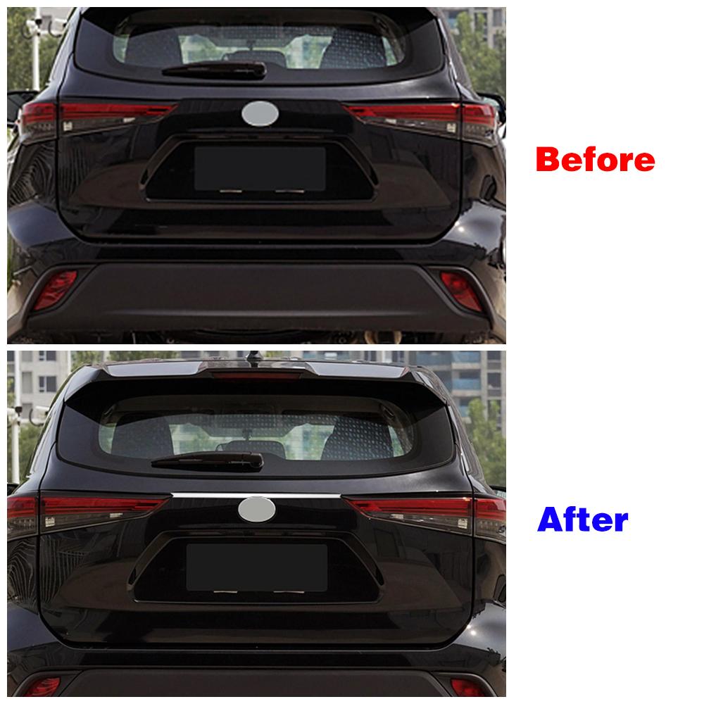 Хромированный стиль для Toyota Highlander XU70 2024 года выпуска, задняя крышка багажника, молдинг, накладка на бампер, декоративная накладка из нержавеющей стали