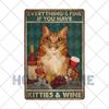 Funny Cat Vintage Metal Sign Plates Decoration House Painting  Living Room Pet Shop Poster Wall Retro Decor Art Plaques 20×30cm