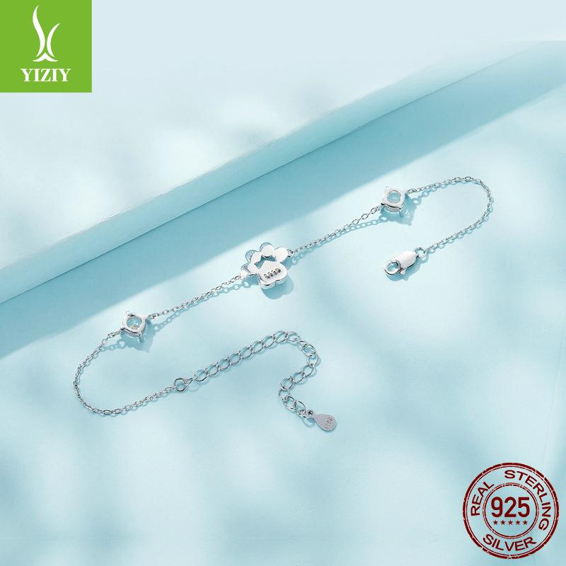 Инь Цзыюнь Изысканный опаловый браслет из серебра S925 с отпечатком кошачьей лапки - Нишевое роскошное ювелирное изделие в подарок