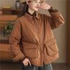 Personality Solid Color Large Coat Woman Winter Niche Loose Casual Turn Down Collar Coat