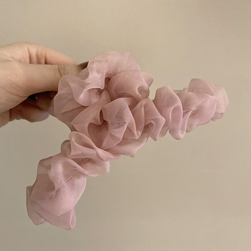 Сетчатая плиссированная заколка для волос для женщин, корейская простая элегантная темпераментная заколка в виде акулы, заколка для волос для девочек, новый головной убор, аксессуар для волос во французском стиле, заколка в виде акулы