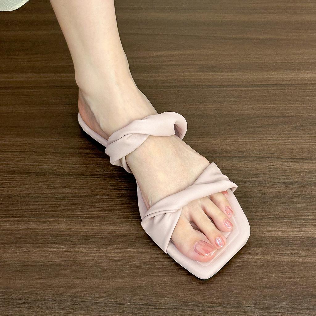 Luo Fansen Is Soft and Easy To Wear! 2025 New Pink and Purple Flat-soled Sandals Women Wear Sandals Soft-soled Shoes In Summer