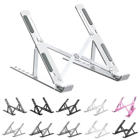 Подставка для ноутбука из алюминиевого сплава с регулируемой высотой, быстрым рассеиванием тепла, противоскользящая, складная, портативная, для домашнего офиса, настольного компьютера, держатель для ПК