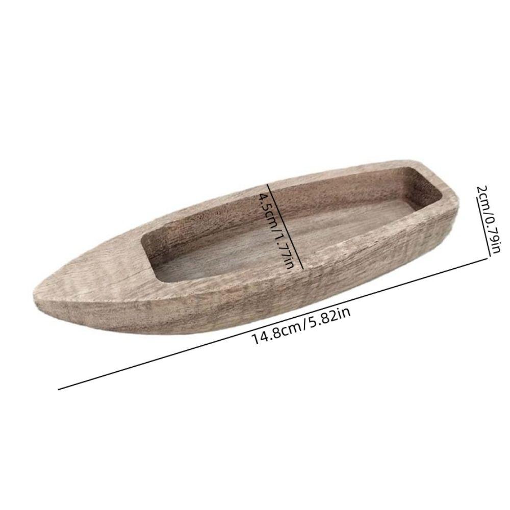 Natural Wooden Fishing Boat Model Unfinished Boat Model Ornaments Desktop Living Room