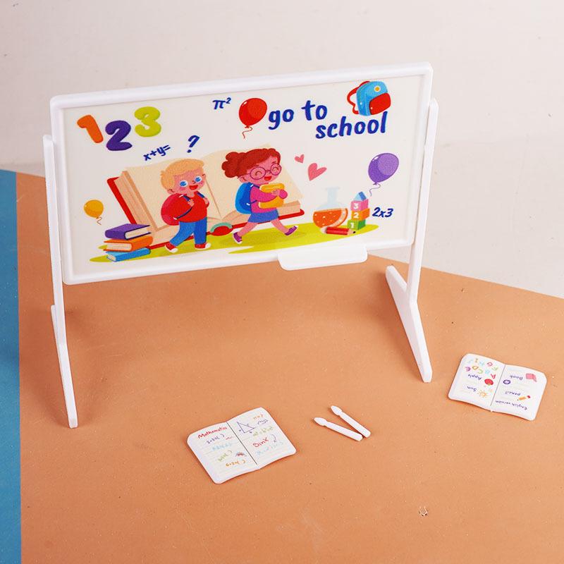 1:12 Кукольный домик Миниатюрная имитация классной парты, классной доски, сумки для книг, мебели, домашняя модель, декор, игрушка, аксессуары для кукольного домика