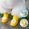 4Pcs/Set Anti Slip Pet Rain Boot Cartoon Foot Cover Portable Dog Shoes  Outdoor