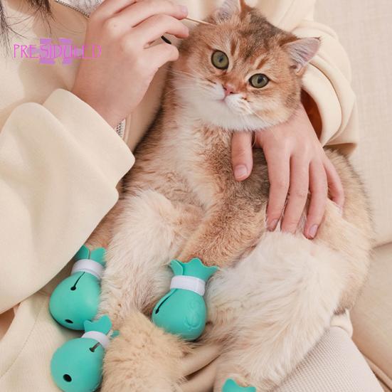 4 шт., чехол для ног кошки, защита от протечек, мягкие выпуклые точки, защита от царапин, силиконовая защита кошачьих лап, товары для домашних животных