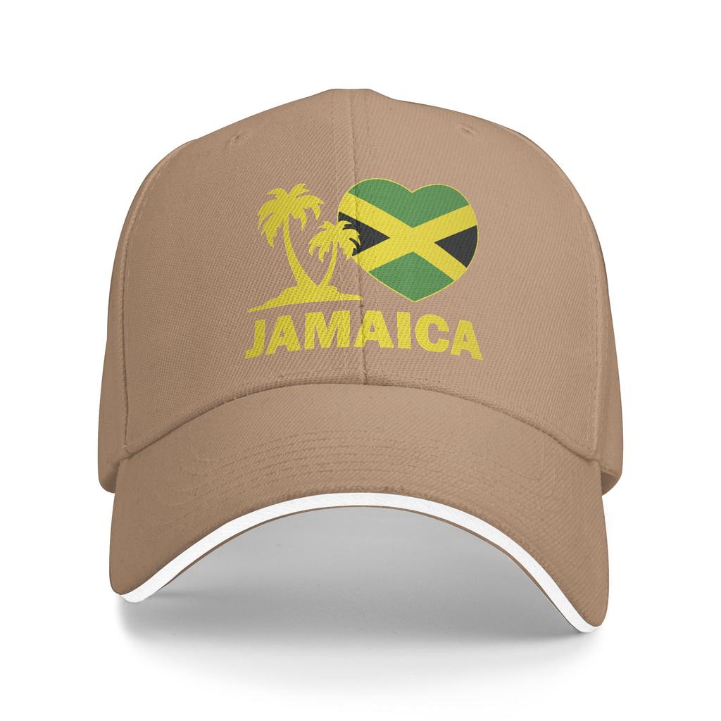 Women Unisex Jamaica I Love Jamaican Flag Outdoor Hat  Adjustable Cap Casual Baseball Cap Golf Hats