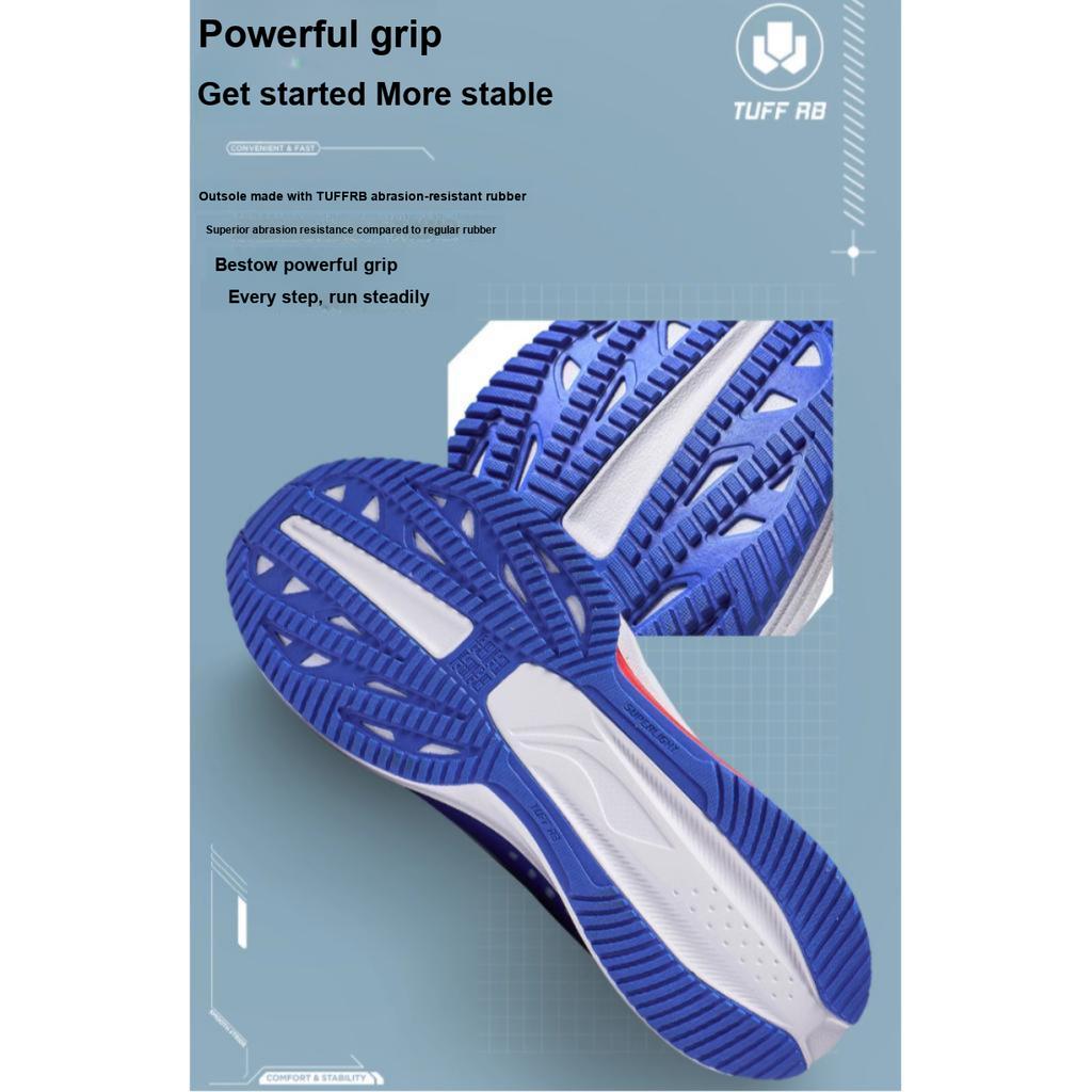 Li Ning Youth Childrens Rebound Shock Absorption Comfortable Running Shoes Kids Running Shoes Crystal-Blue YKFT046-9