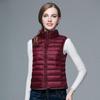 Осень и зима легкий и тонкий короткий модный тонкий пуховик женский жилет легкий пуховый воротник-стойка жилет куртка
