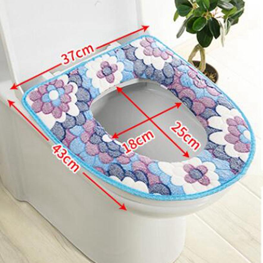 Водонепроницаемая универсальная бархатная подушка для унитаза с большим цветком, коралловая подушка на липучке, бытовое сиденье для унитаза