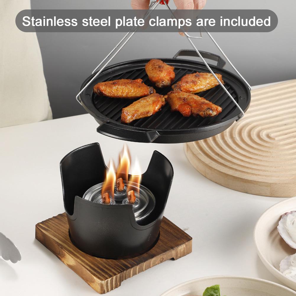 Мини Барбекю Спиртовая Горелка Барбекю Гриль Съемная Уличная Тарелка для Барбекю Антипригарная Японская Бездымная Спиртовая Горелка для Кемпинга Пикника