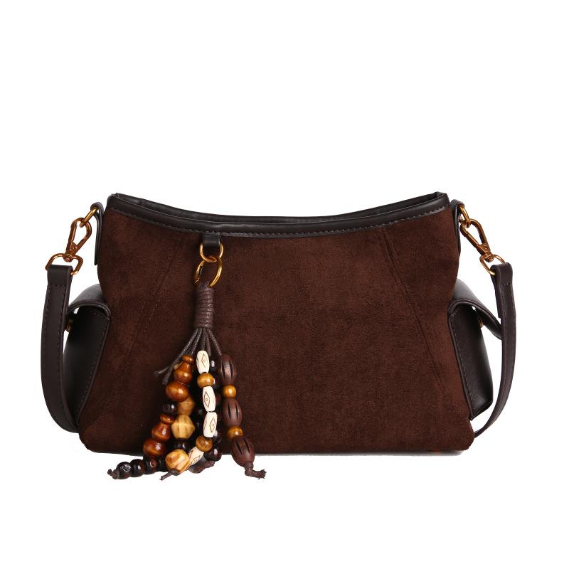 Сумка подмышку женская 2025 новая осень и зима высококлассная ретро мода сумка на плечо замшевая сумка-мессенджер сумка-ведро