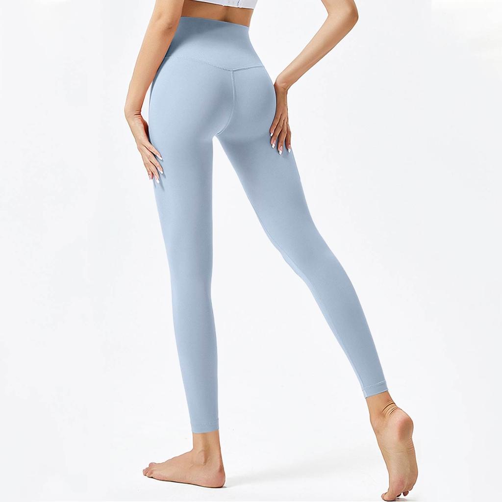 Женские модные однотонные штаны для йоги с высокой талией, узкие спортивные штаны для фитнеса