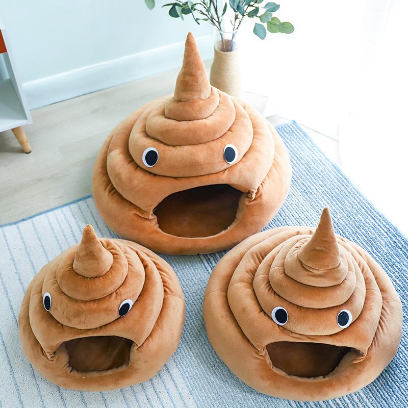 Милый креативный домик для кошек, теплый, зимний и летний, закрытый домик для домашних животных, какашка, большой домик для собак