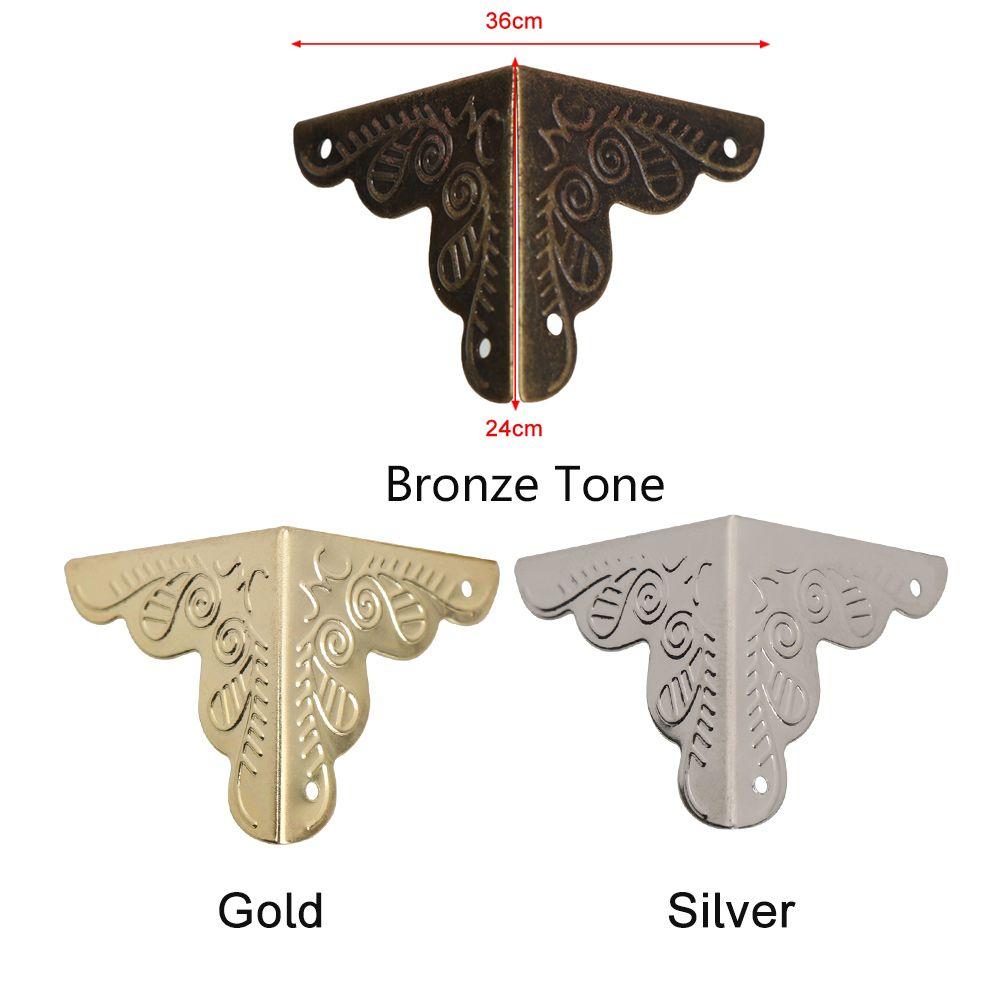 Furniture Hardware Metal Carved Vintage Box Decor Antique Bronze Corner Brackets Corner Protector