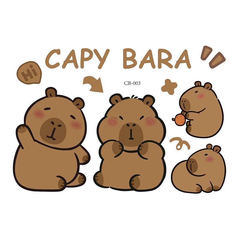 Милые наклейки на автомобиль Capybara, водонепроницаемые наклейки на окна грузовиков, светоотражающие декоративные наклейки на электромобили