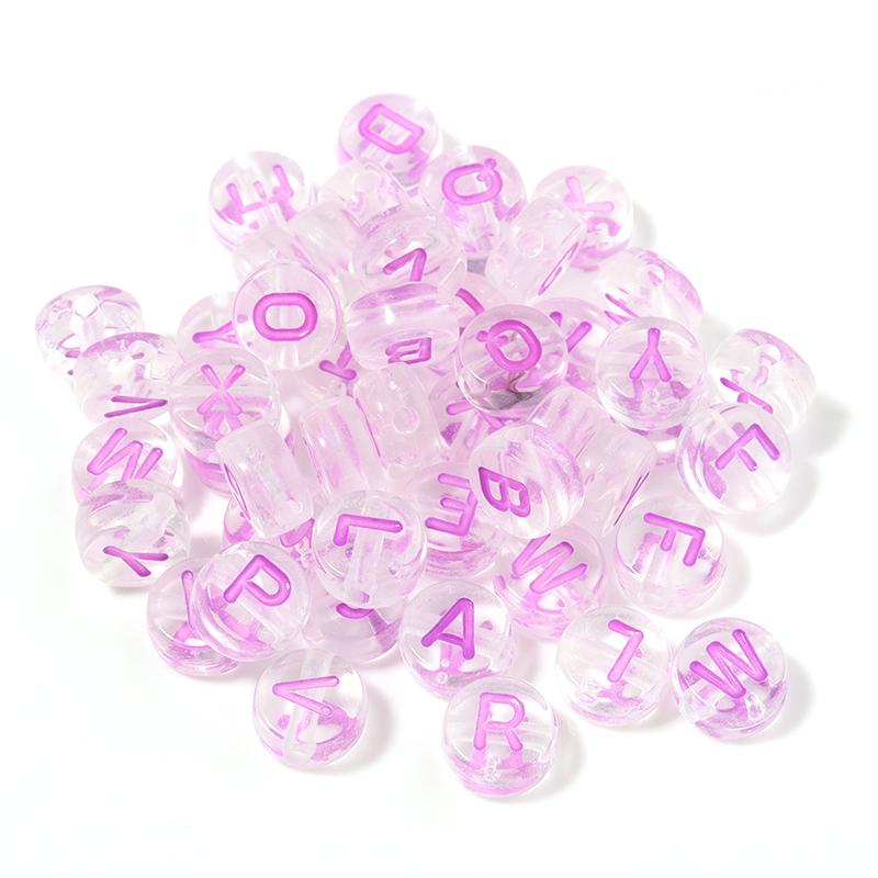 100Pcs 7mm Acrylic Alphabet Beads Colored Loose Spacer Flat Round Letter Beads For DIY Bracelet Earrings Accessories Wholesale