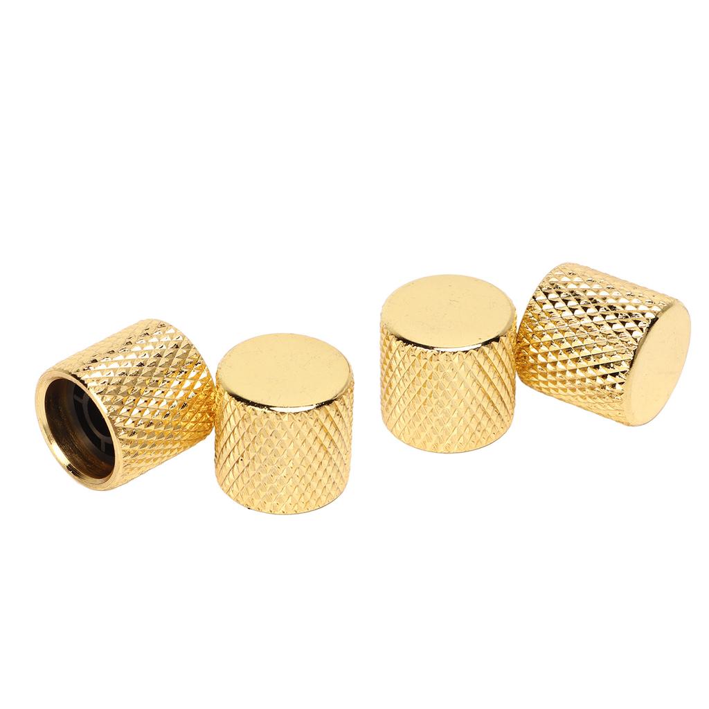 4Pcs Potentiometer Knob Wide Compatibility Strong Delicate Electric Guitar Control Knob Gold