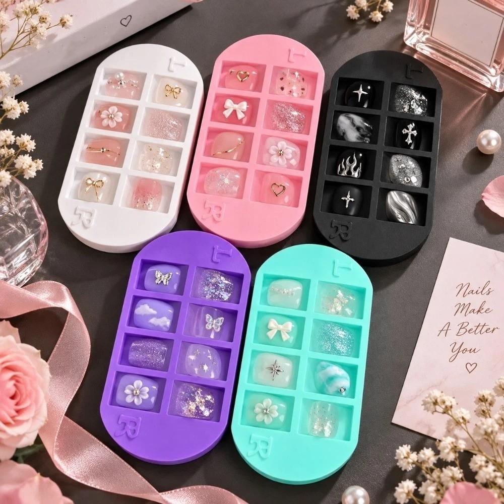 Reusable Nail Tip Storage Tray 10 Grids Nail Art Organizer Nail Art Storage Plate Salon