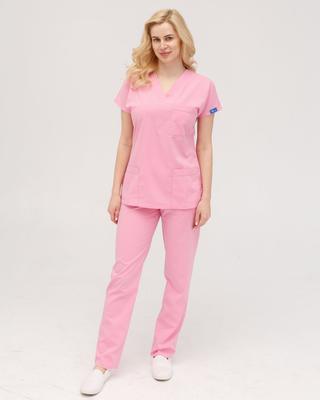 Набор из двух предметов, медицинские скрабы, унисекс, комплект униформы для врачей и медсестер, медицинская форма, хирургический костюм, топы + брюки, с v-образным вырезом, с короткими рукавами, тонкая ткань Tericoton
