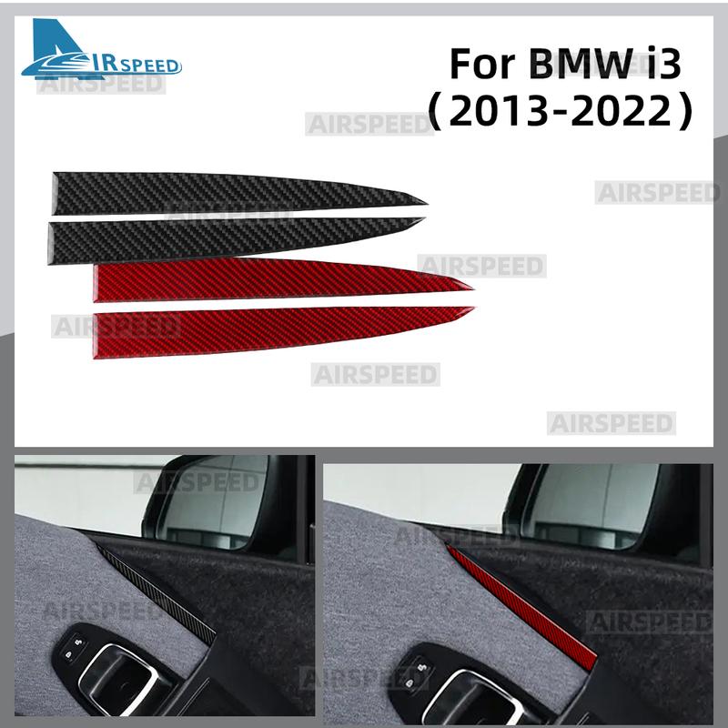 2 шт. Настоящее Мягкое Углеродное Волокно LHD RHD Для BMW i3 2013- Аксессуары Декоративная Панель Над Динамиком Двери Автомобиля Наклейка Интерьер