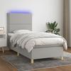 VidaXL Slatted Bed Base with Mattress and LED, Upholstered Bed, Single Bed, Adult Bed for Interior Bedroom, 3135317