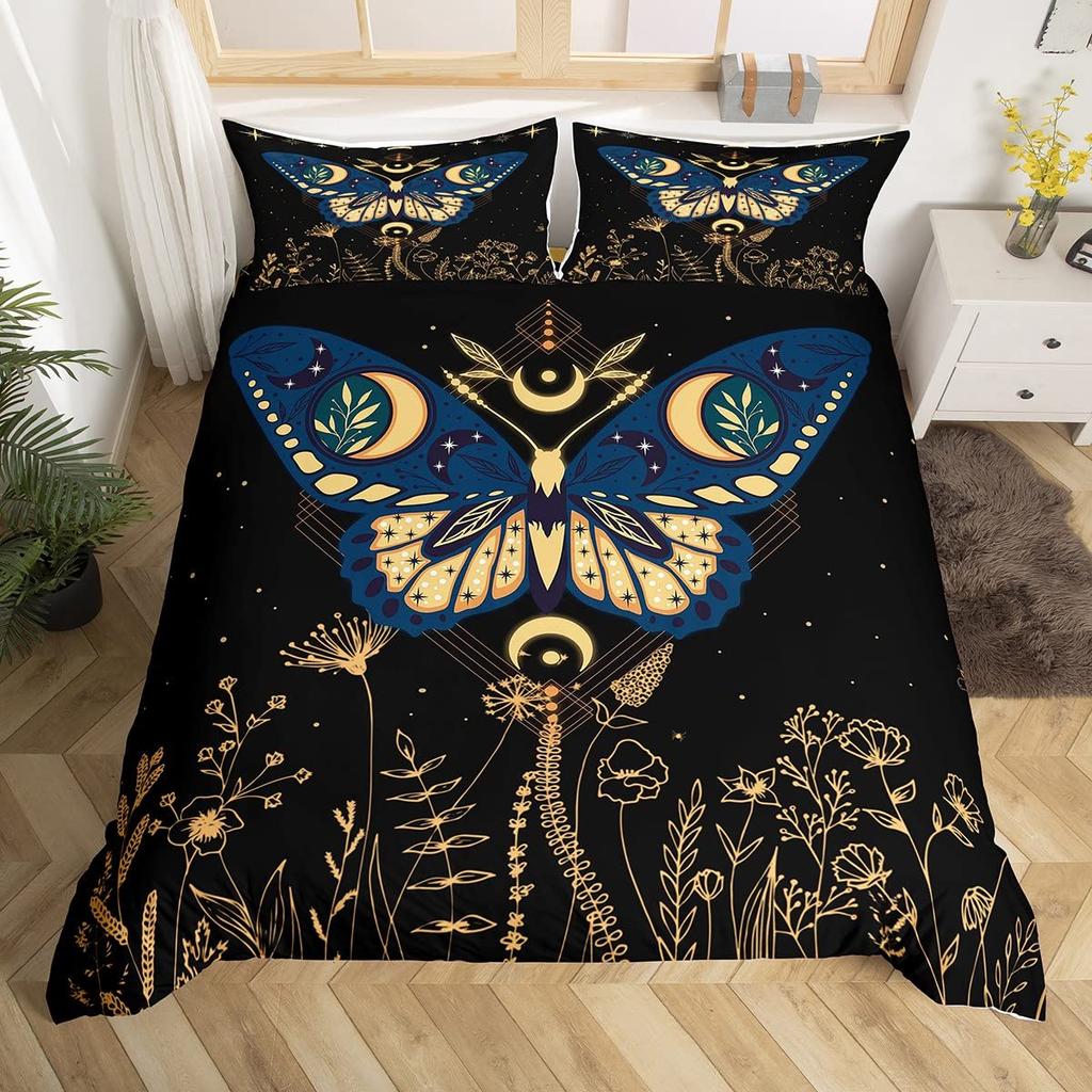 Комплект постельного белья Fantasy Flower Butterfly для взрослых, подростков, роскошный комплект постельного белья из полиэстера с 3D-печатью и разноцветными бабочками и розами