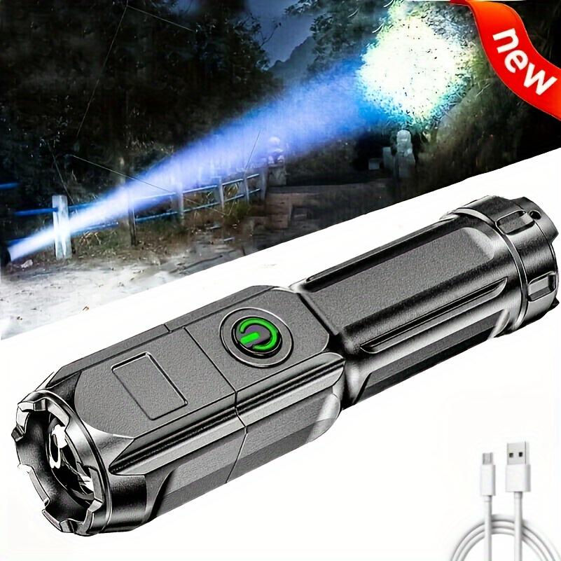 Portable LED Flashlight with Zoom, Rechargeable Bright Torch for Home, Car Repair & Outdoor Activities