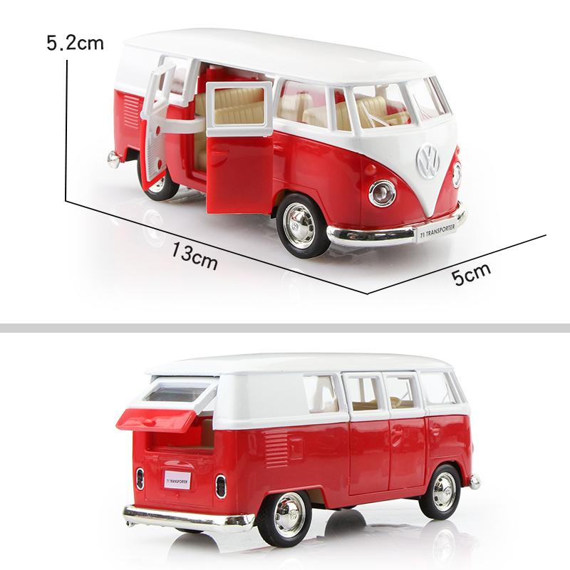 Моделирование изысканных литья под давлением и игрушечных автомобилей VW T1 Transporter 1950 года, классический автобус RMZ city 1:Модель из 36 сплавов с откатным механизмом