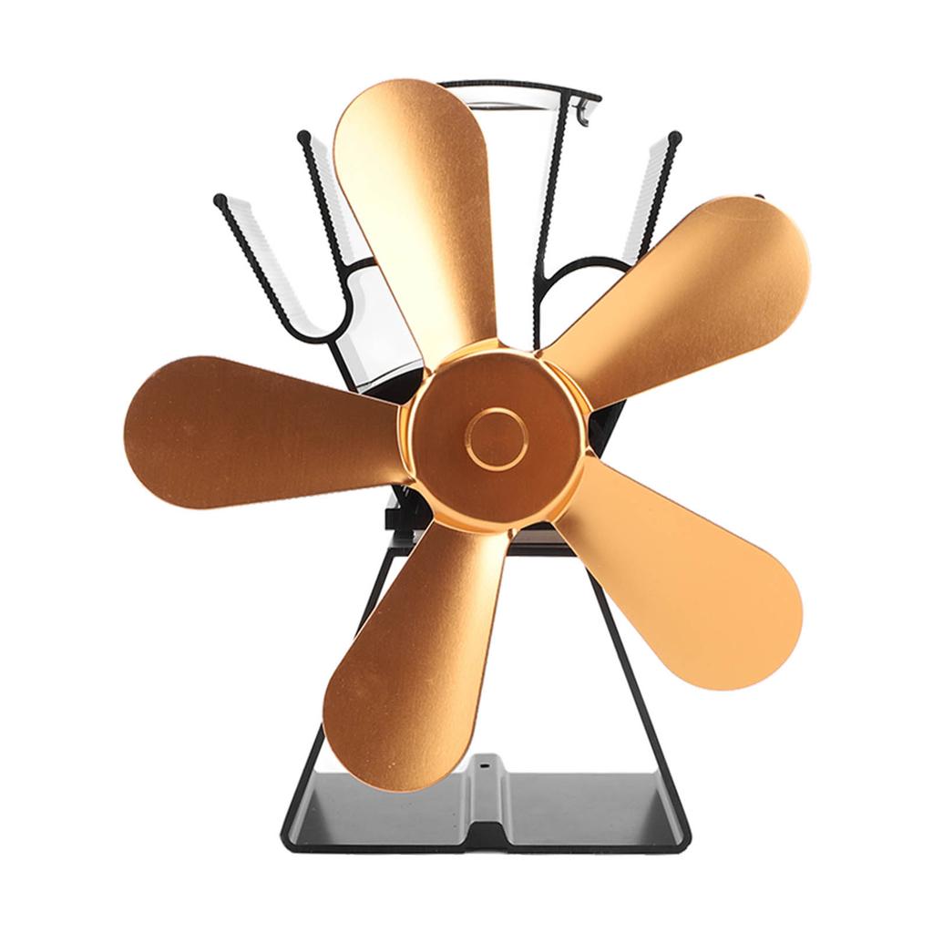 5-лопастной вентилятор для камина с трапециевидным основанием, вентилятор для печи с подогревом, термоэлектрический тепловой вентилятор для