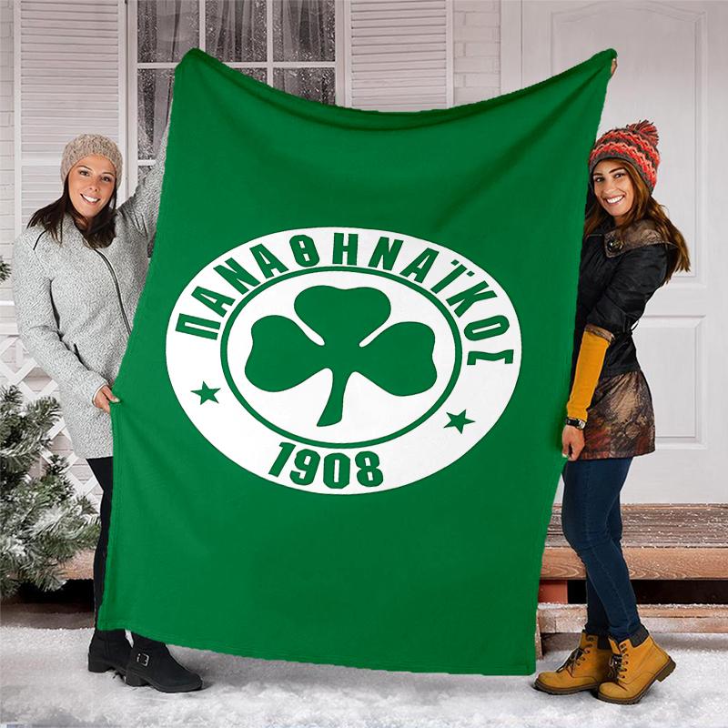 Panathinaikos FC printed throw blanket—soft,warm;versatile blanket for all seasons—perfect as &air-conditioning throw,nap blanket