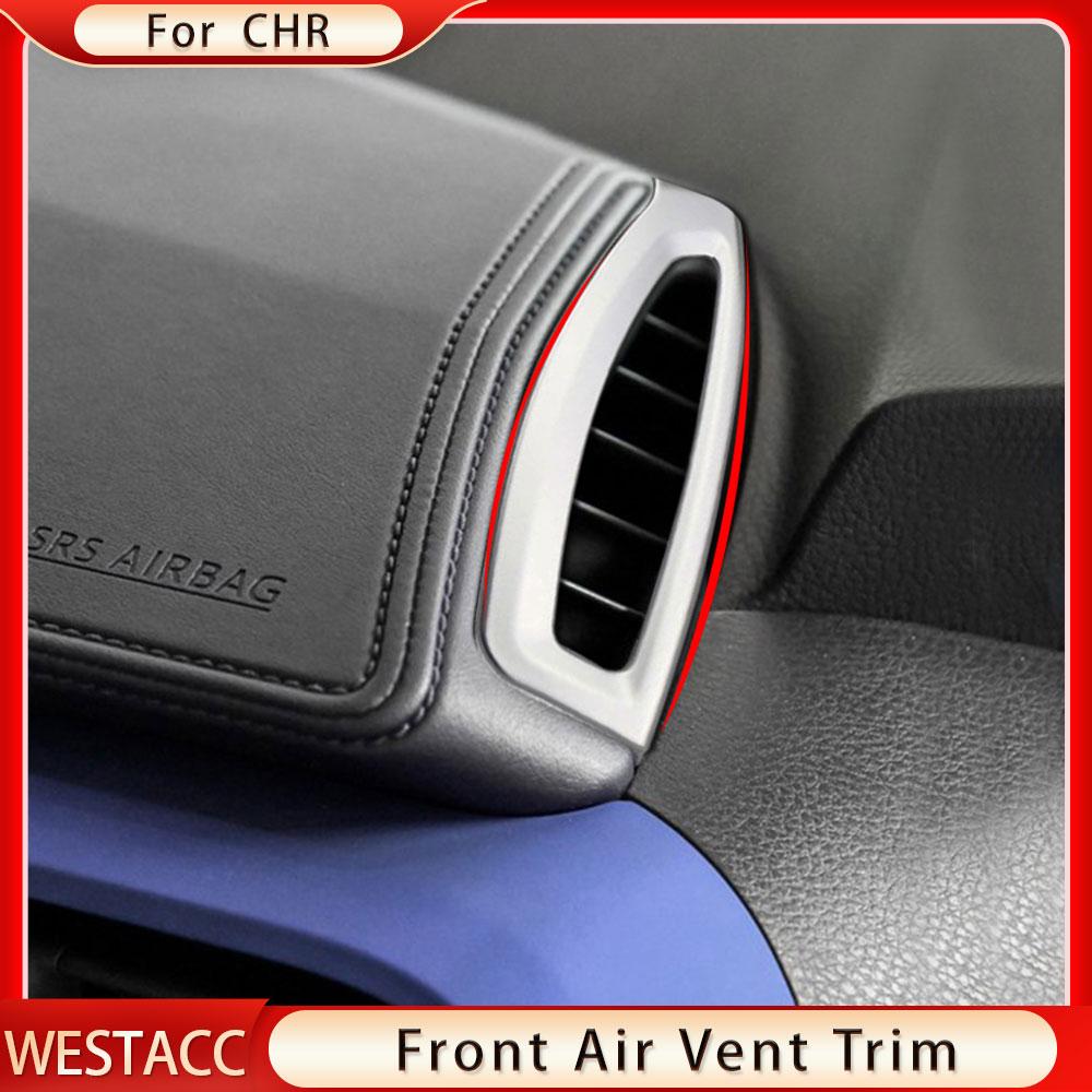 2 шт. хромированная передняя крышка автомобиля для кондиционирования воздуха, декоративная наклейка, накладка для Toyota CHR 2016-2022 LHD