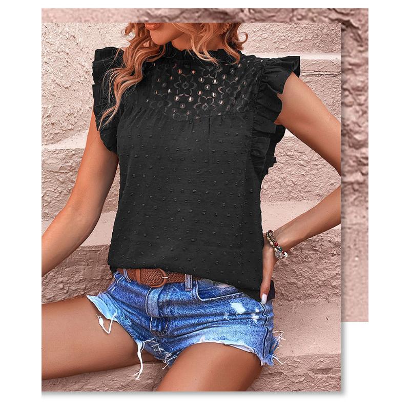 Летняя женская одежда, кружевные рубашки, футболки и топы